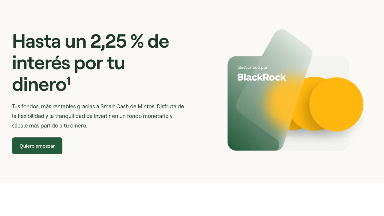 Mintos Smart Cash gestionado por BlackRock con hasta 2,25 % de interés