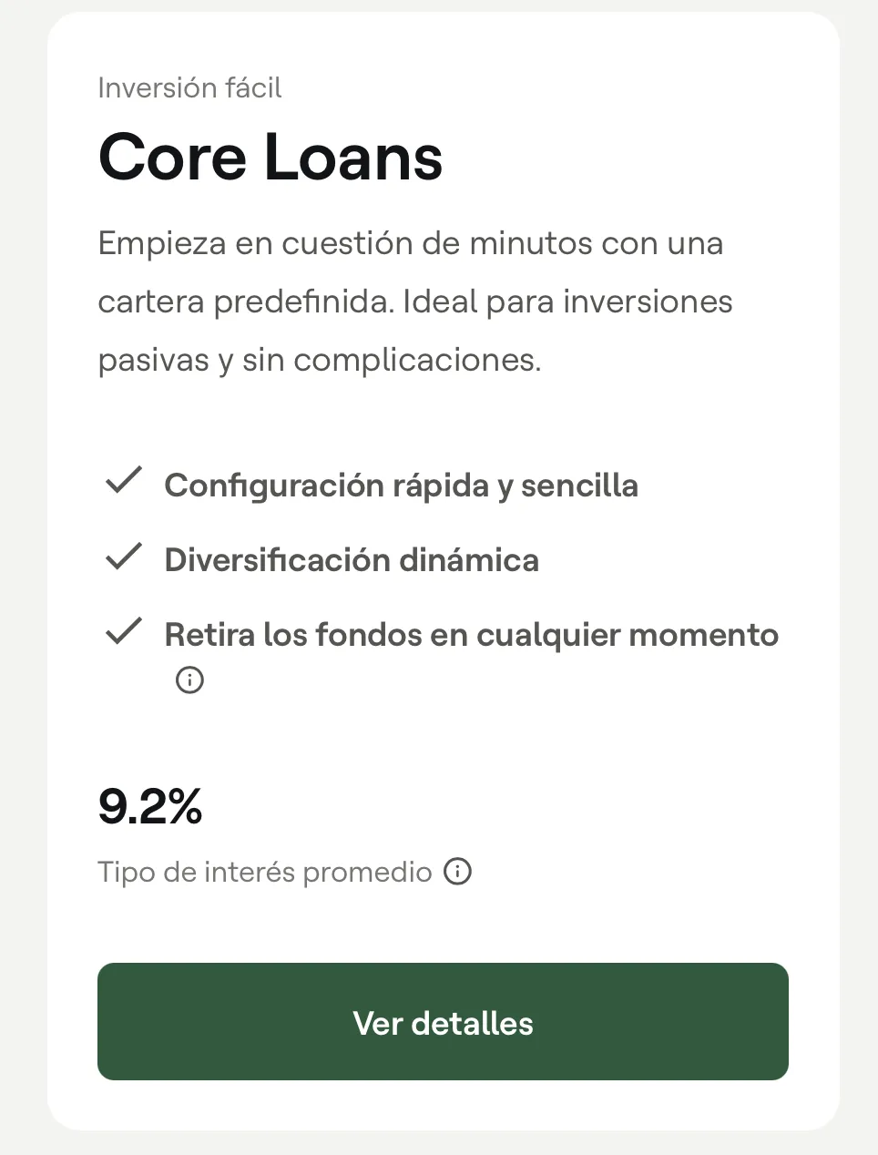 Mintos Core Loans: 9,2 % tipo de interés promedio con configuración automática