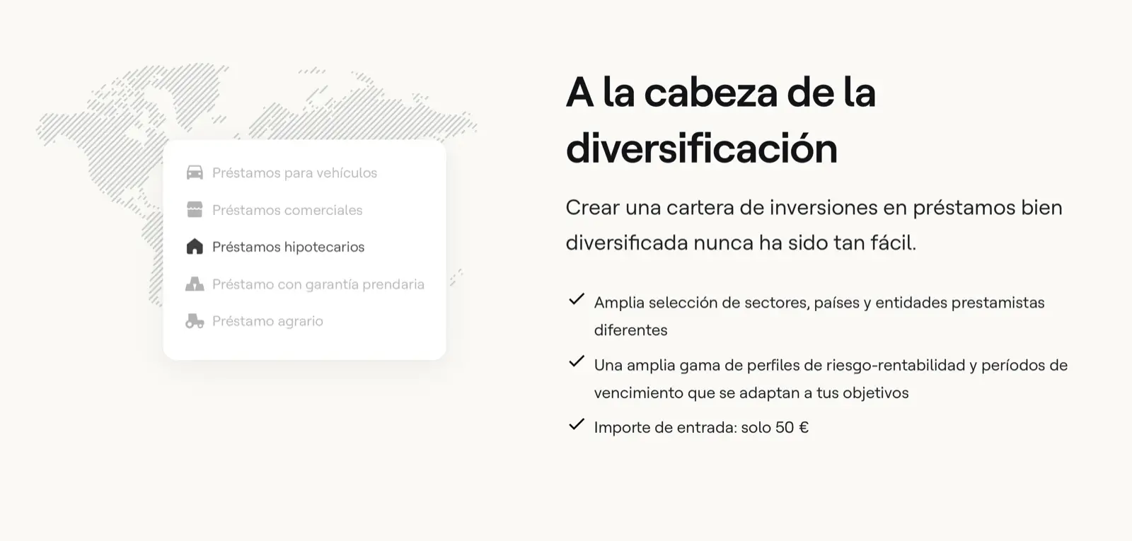 Diversificación Mintos: préstamos al consumidor, comerciales, hipotecarios, con garantía prendaria y agrarios desde 50 euros