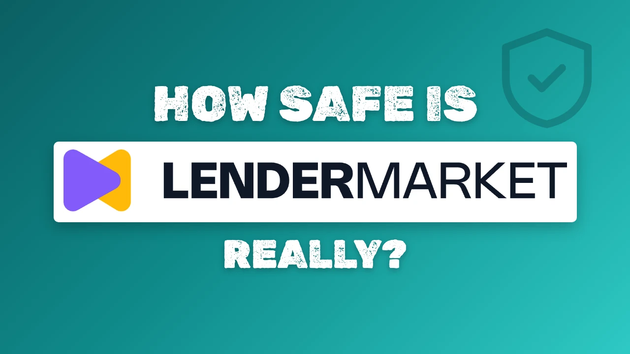 Article cover on a teal gradient with the Lendermarket logo, a shield icon and the headline How safe is Lendermarket really