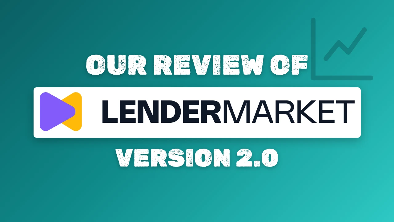 Article cover on a teal gradient with the Lendermarket logo, a chart icon and the headline Our review of Lendermarket version 2.0