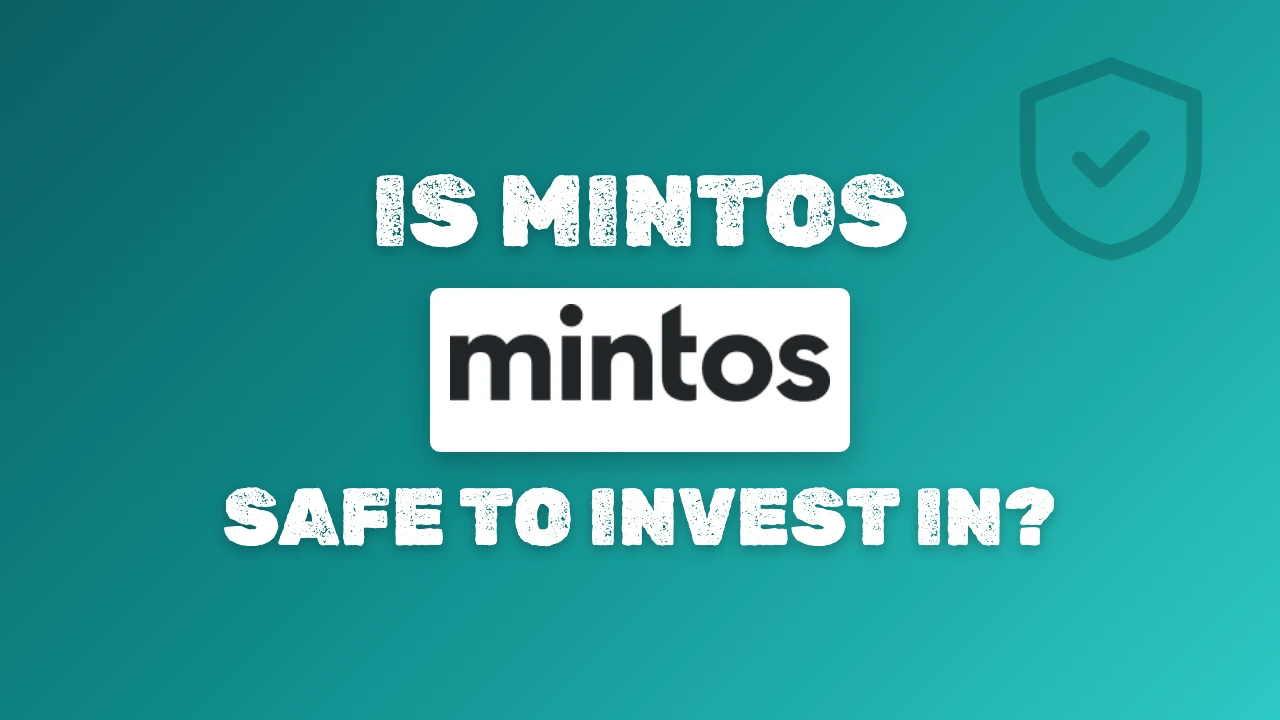 Article cover on a teal gradient with the Mintos logo, a shield icon and the headline Is Mintos safe to invest in
