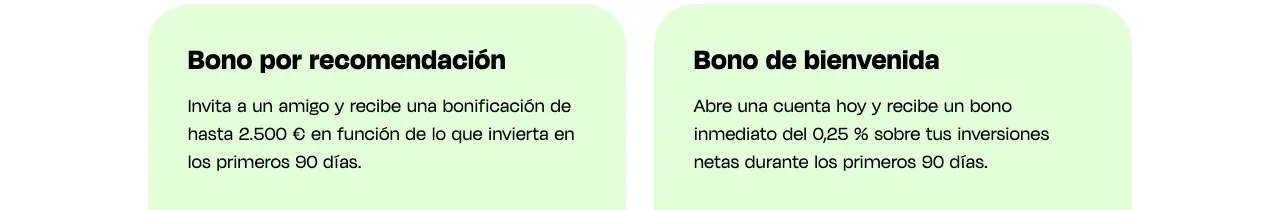Bonus de Monefit: 0,25 % de bienvenida sobre inversiones netas en 90 días y hasta 2.500 € por recomendación