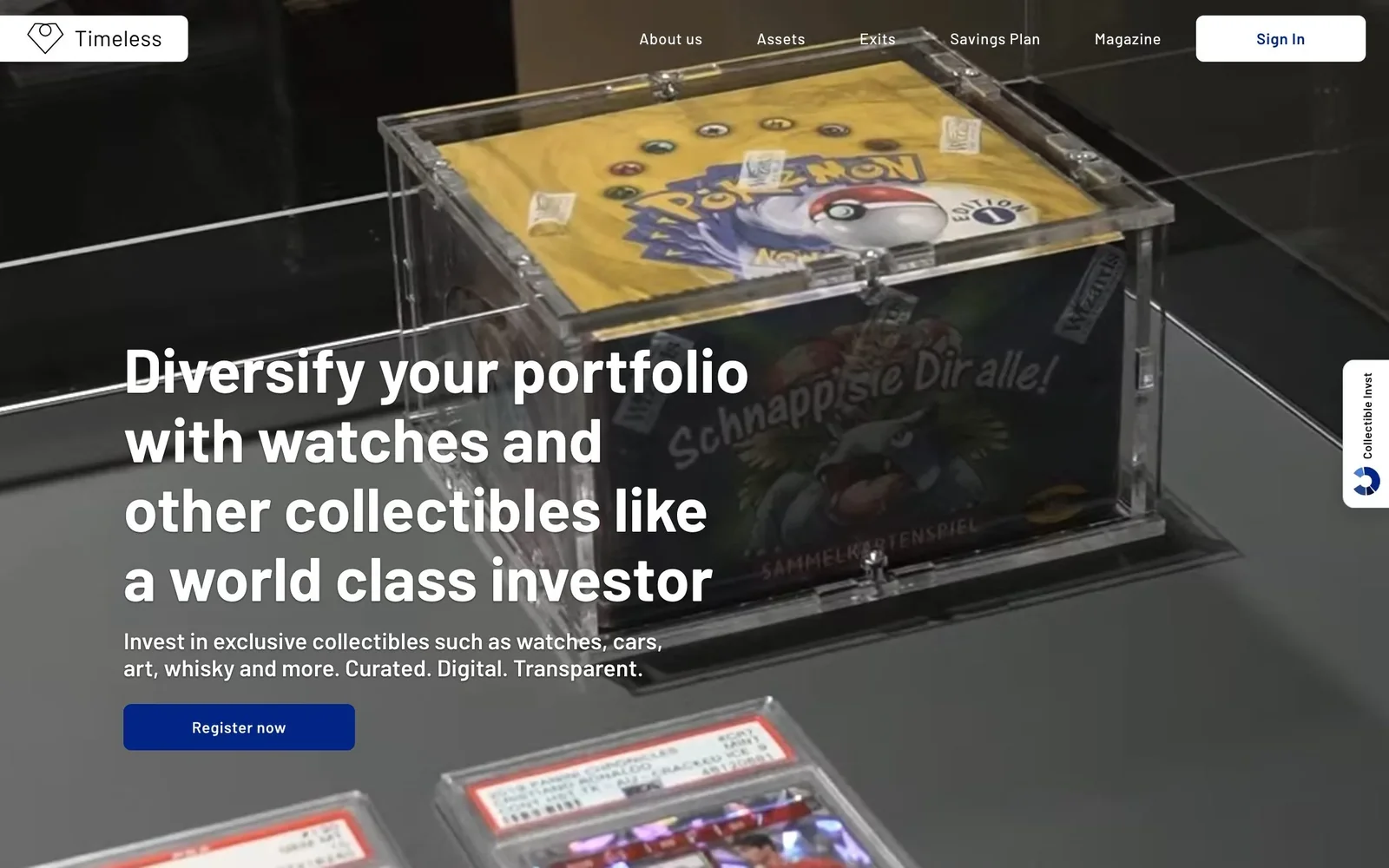 Página de relojes en Timeless: la categoría emblema donde se accede desde 50 € por participación