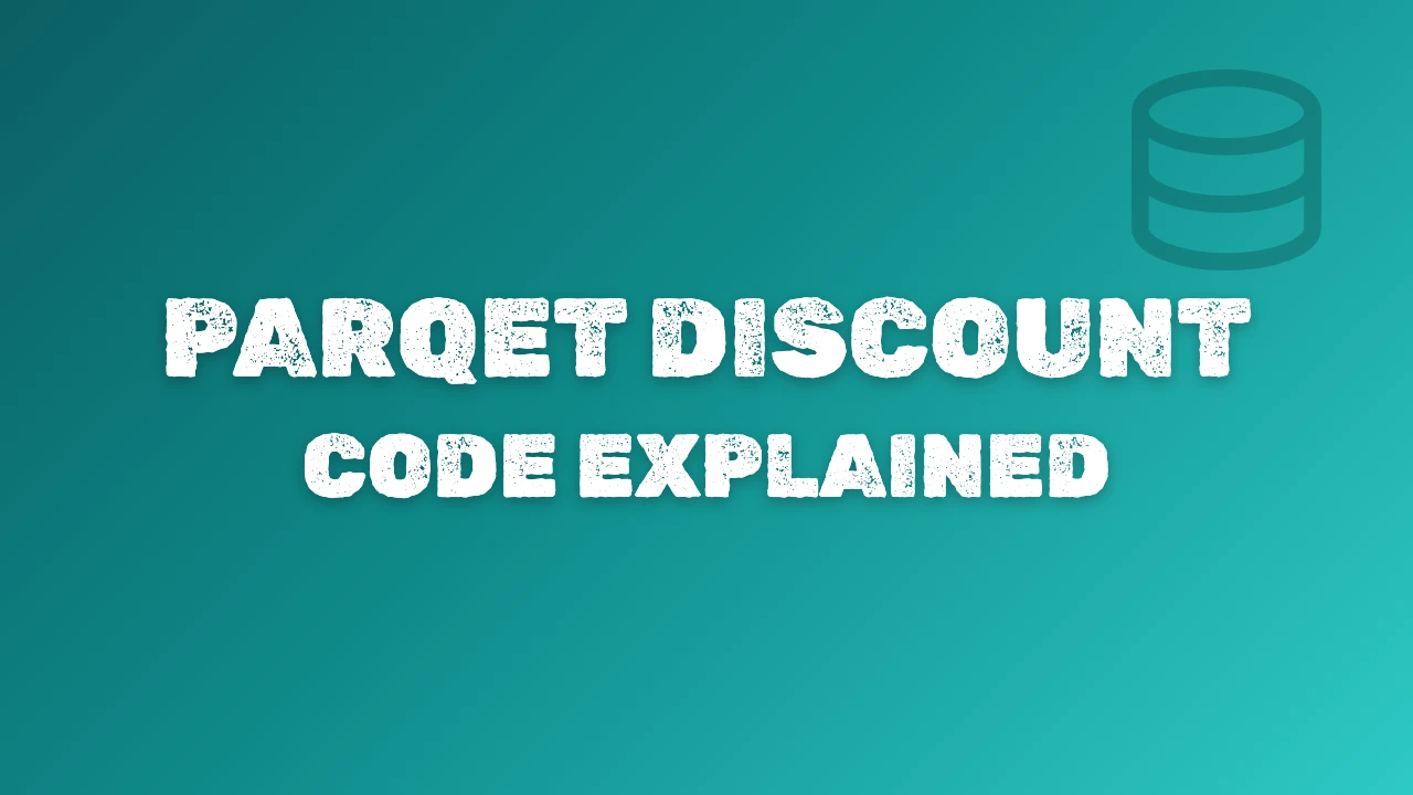 Parqet Discount Code Explained headline on a teal background with a coin-stack icon