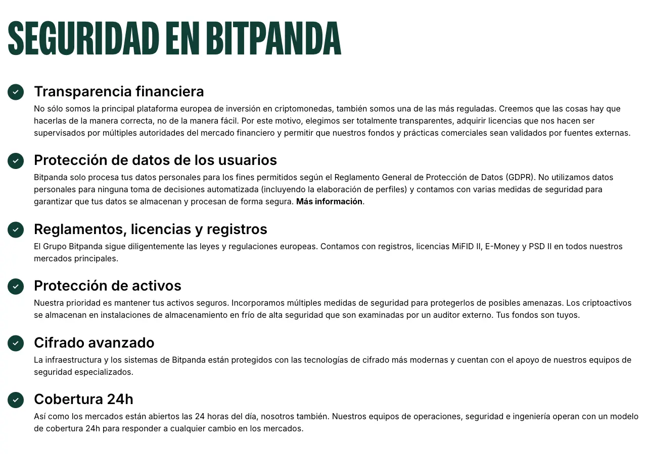 Seguridad en Bitpanda: transparencia financiera, licencias MiFID II, E-Money y PSD II, protección de activos y cifrado