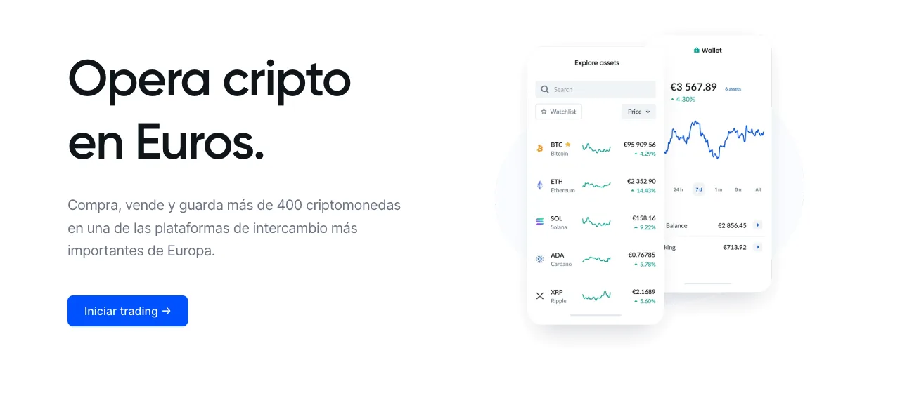 Portada de Bitvavo: más de 400 criptomonedas negociables en euros