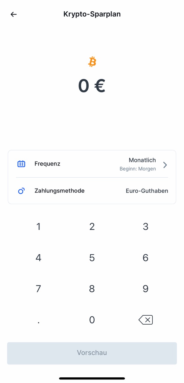 Configuración de una compra recurrente de Bitcoin en la app de Bitvavo, ejemplo de dollar-cost averaging desde España