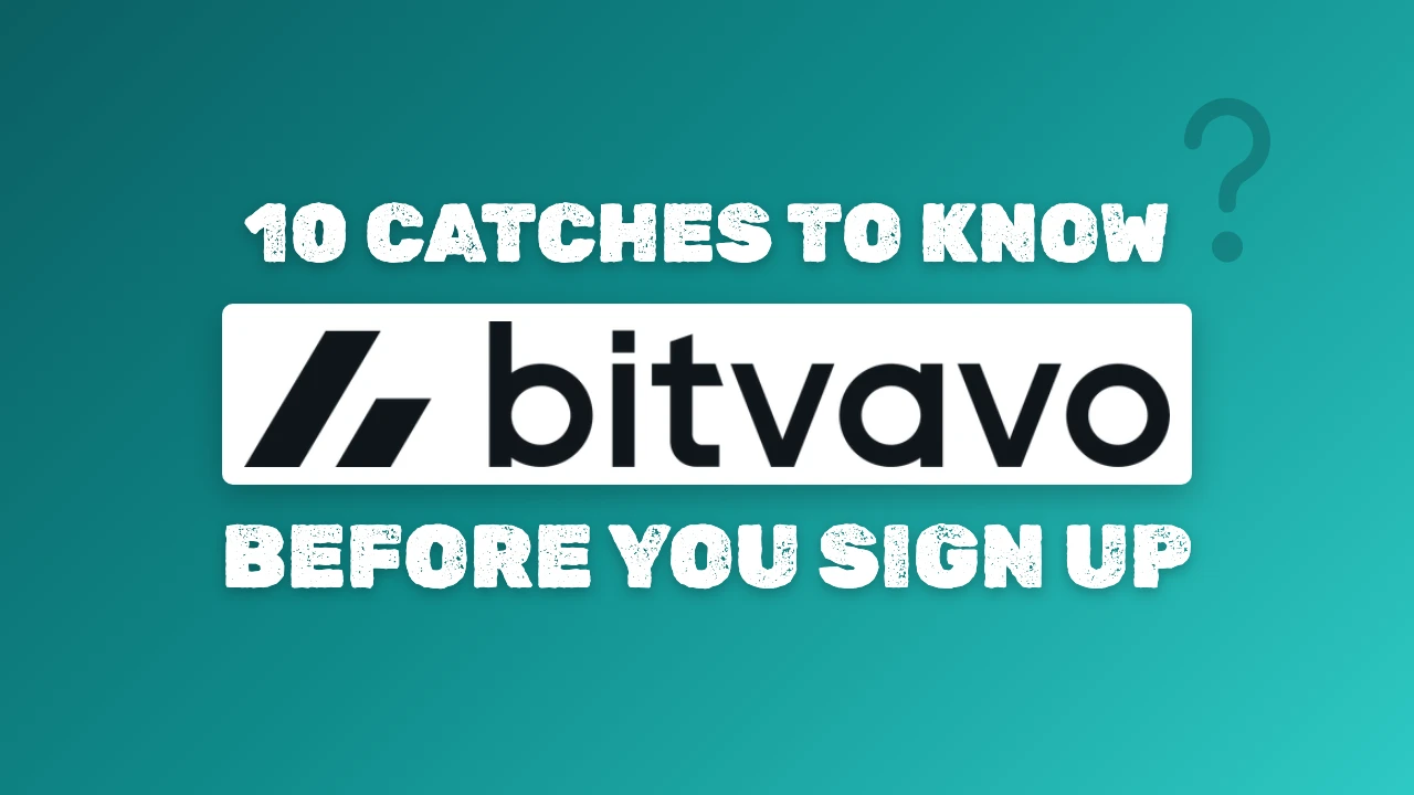 Article cover on a teal gradient with the Bitvavo logo and the headline 10 catches to know before you sign up
